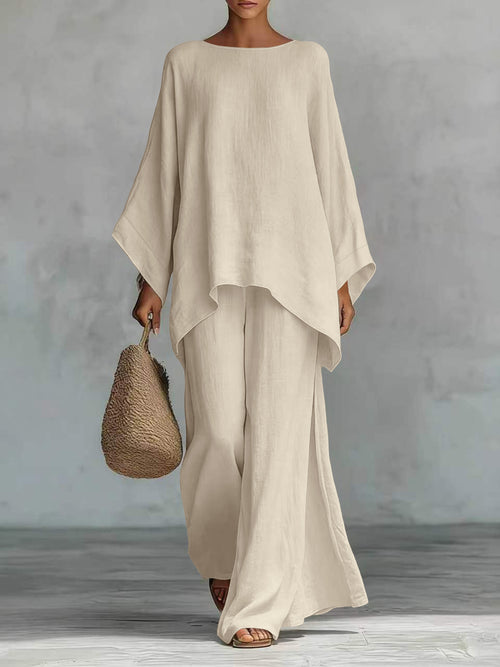 Old Man Qian's linen and cotton blended shirt