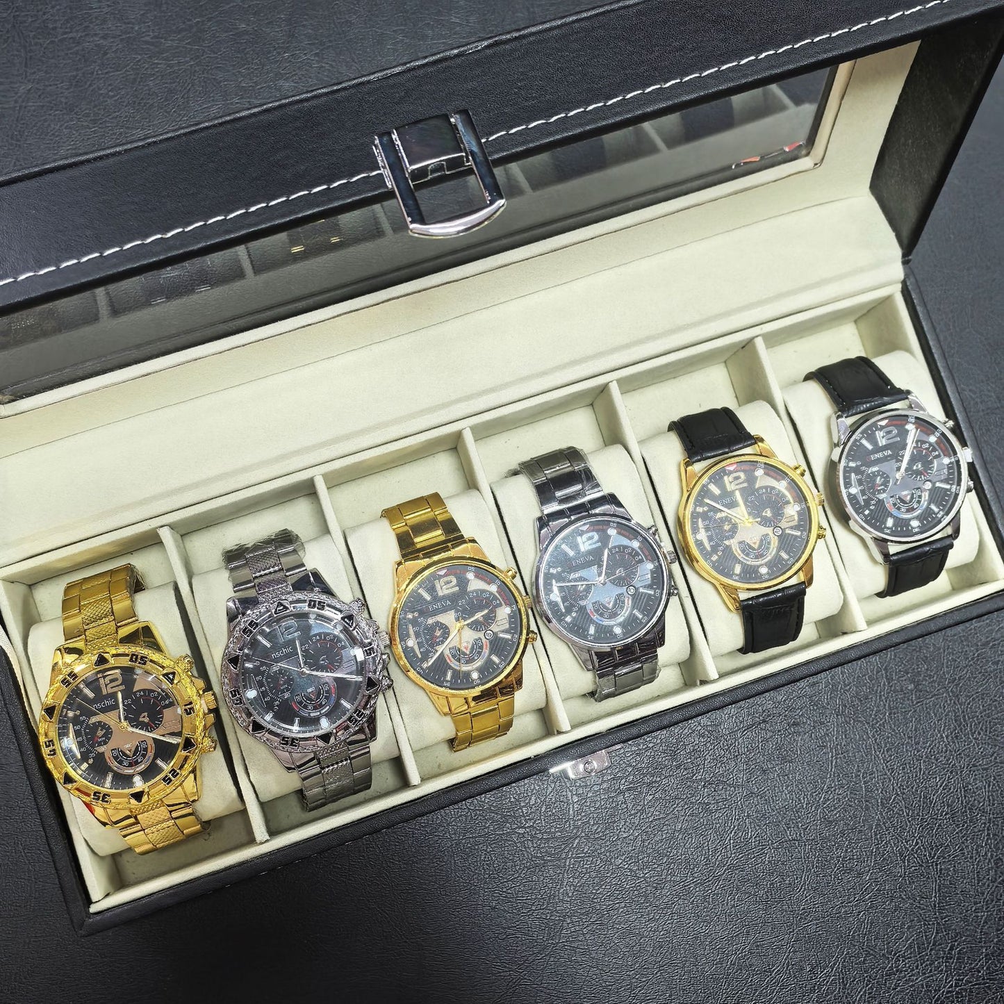 Mens Quartz Watch Set with Luminous Display