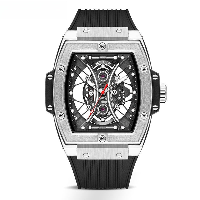 Meigel's New Men's Barrel-Shaped Wholesale Douyin Popular Fashion Trend Silicone Strap Luminous Sports Watch